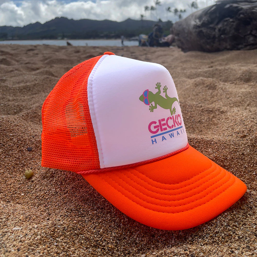 1980's Neon Orange Trucker Hat - Image 3