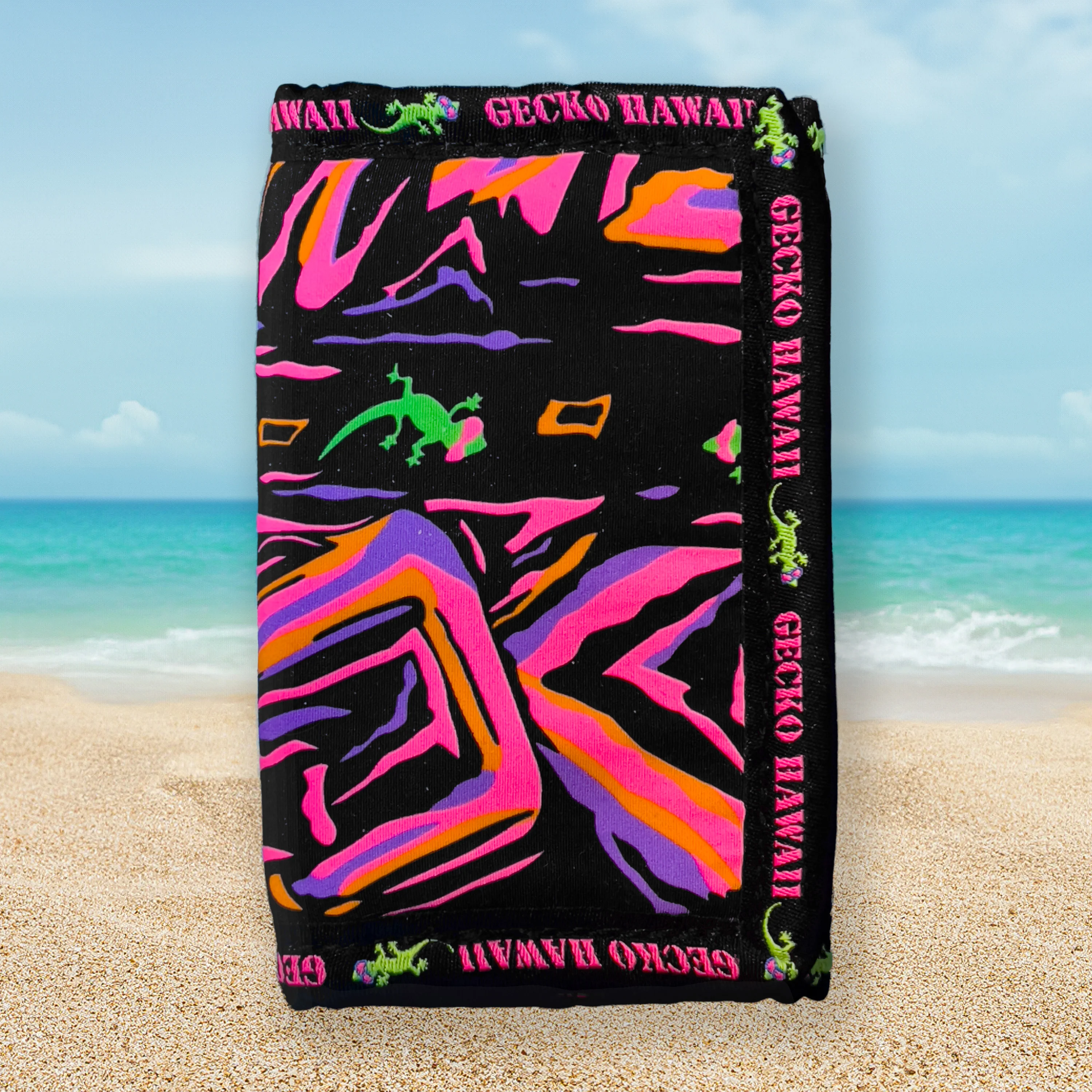 1980's Velcro Wallet Gecko Hawaii Volcanic Multi