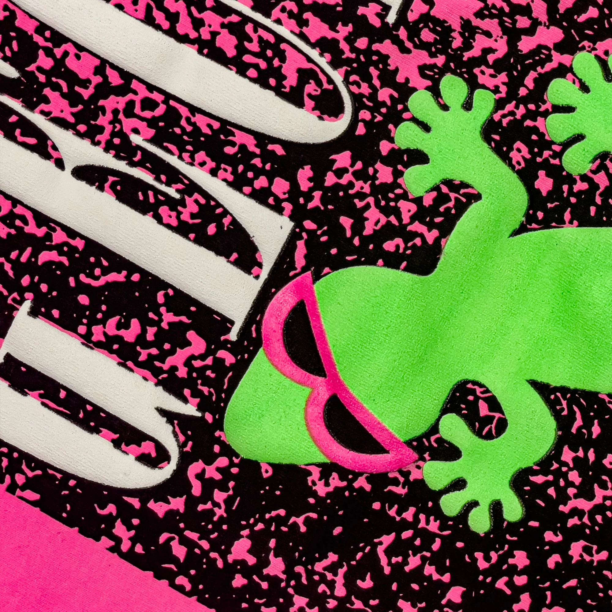 1987 Gecko Marble Hot Pink Neon Pigment Tee - Image 3