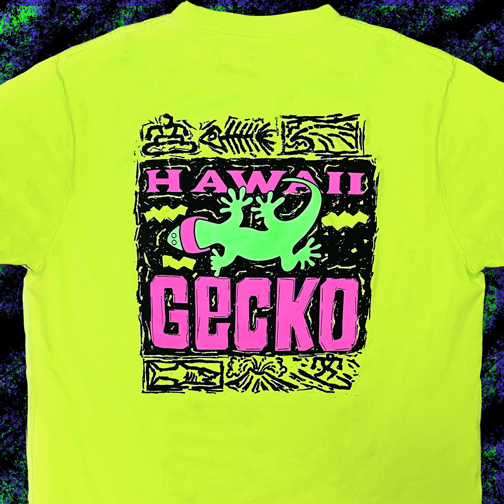 1988 Gecko Bootleg - 1980's Neon Yellow Tee - Image 4