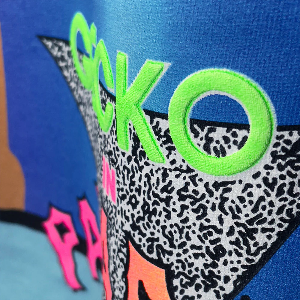 1988 Gecko In Paradise - Neon Blue Tee - Image 7