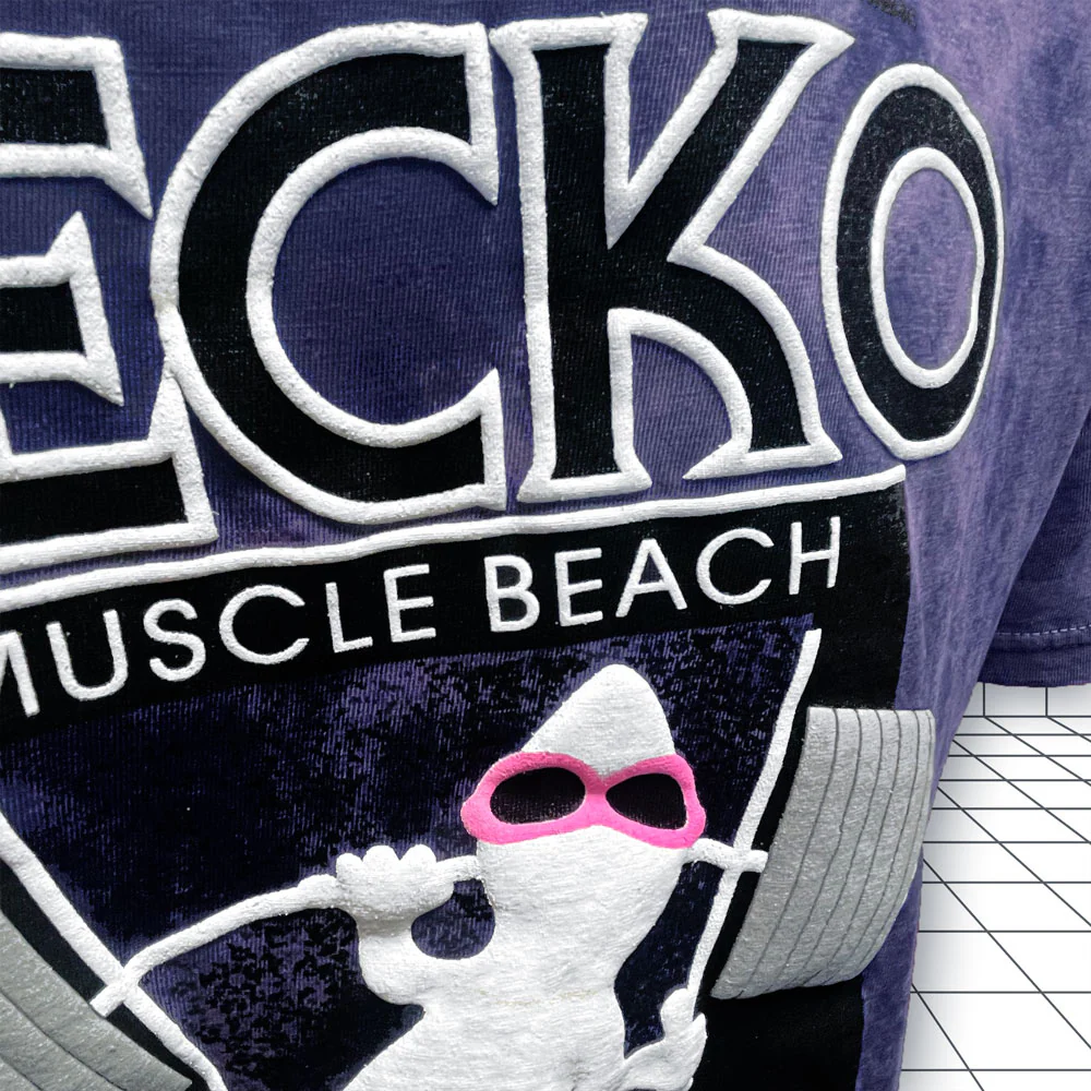 1988 Gecko Muscle Beach - Secret Colorway Acid Wash Tee - Image 4