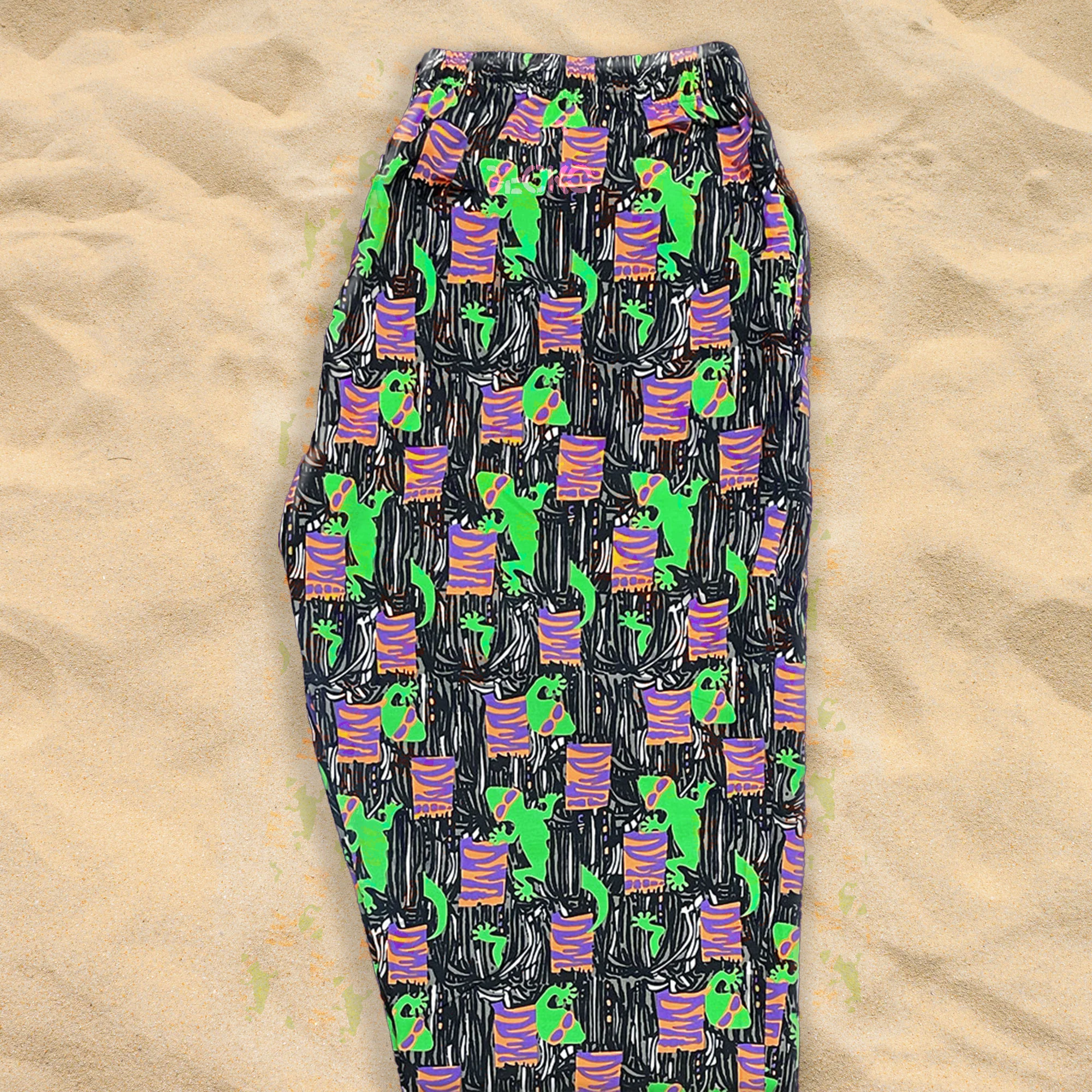 1988 ORIGINAL Cotton Jungle Beach Pants - Black/Orange - Image 5
