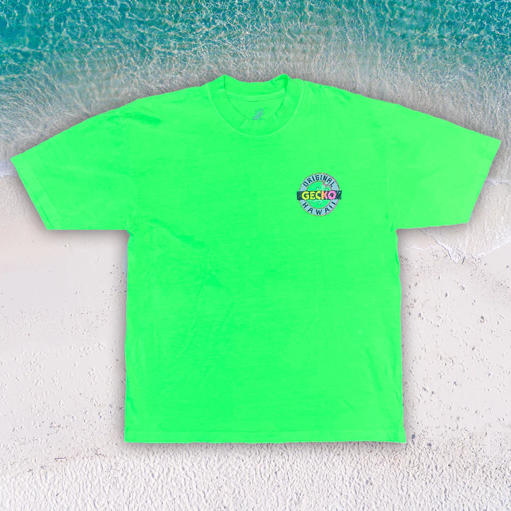 1988 Tropic Tested Neon Green - Retro Single Stitch Tee - Image 2