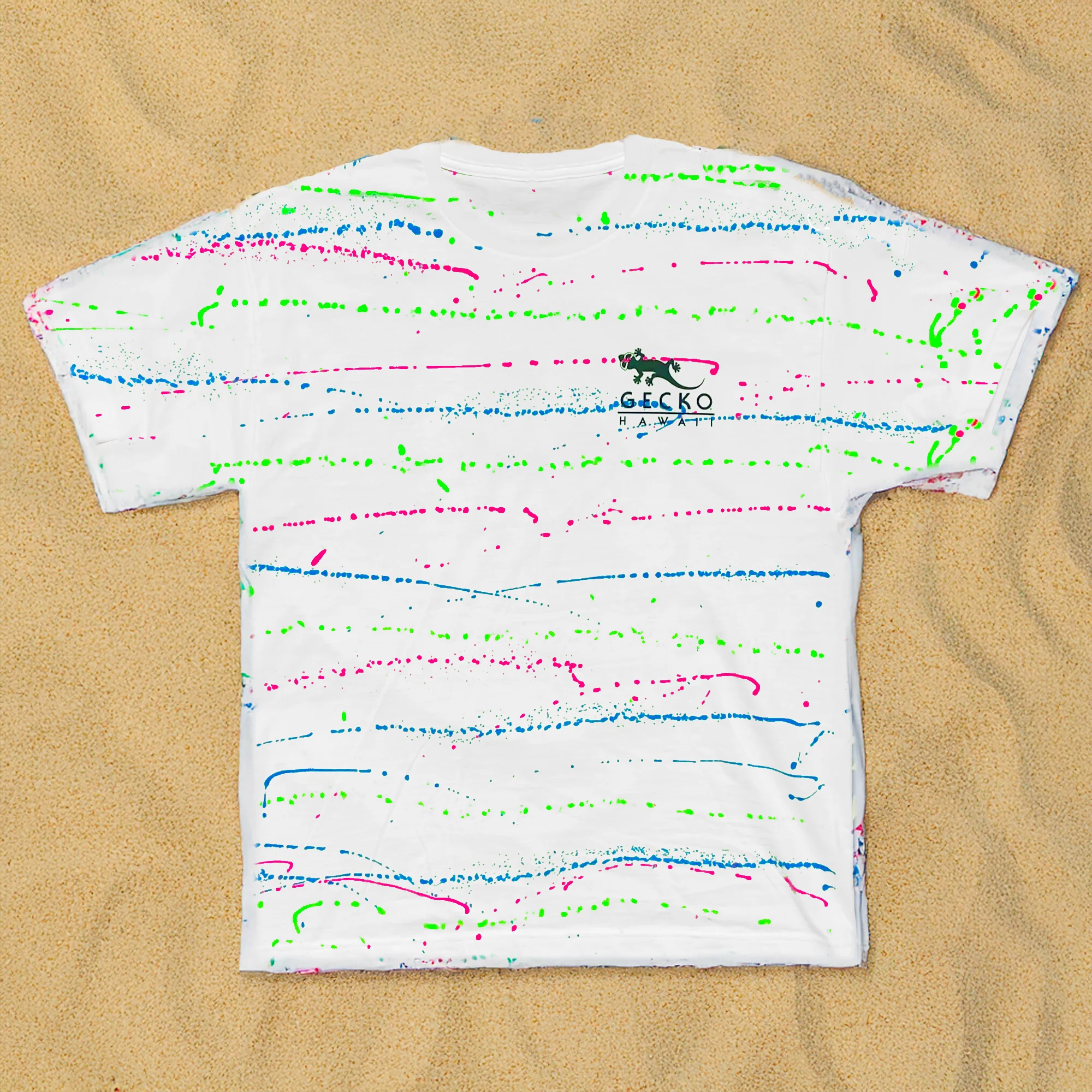 1989 Gecko Beach - Experimental 1989 Hand Painted Splatter - Image 3