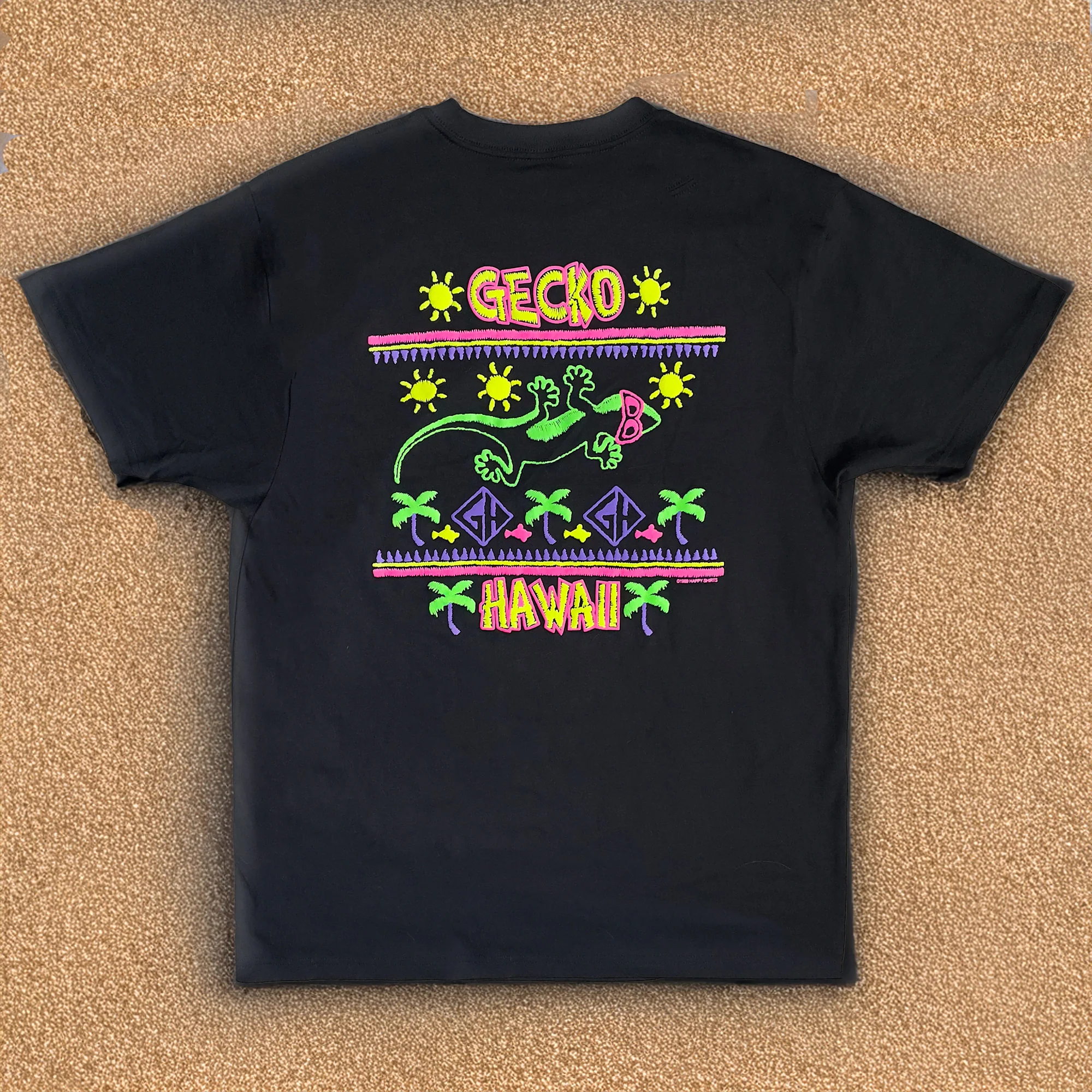 1987 Gecko Stitchwave Black Tee - Featured in Stranger Things Season 5!
