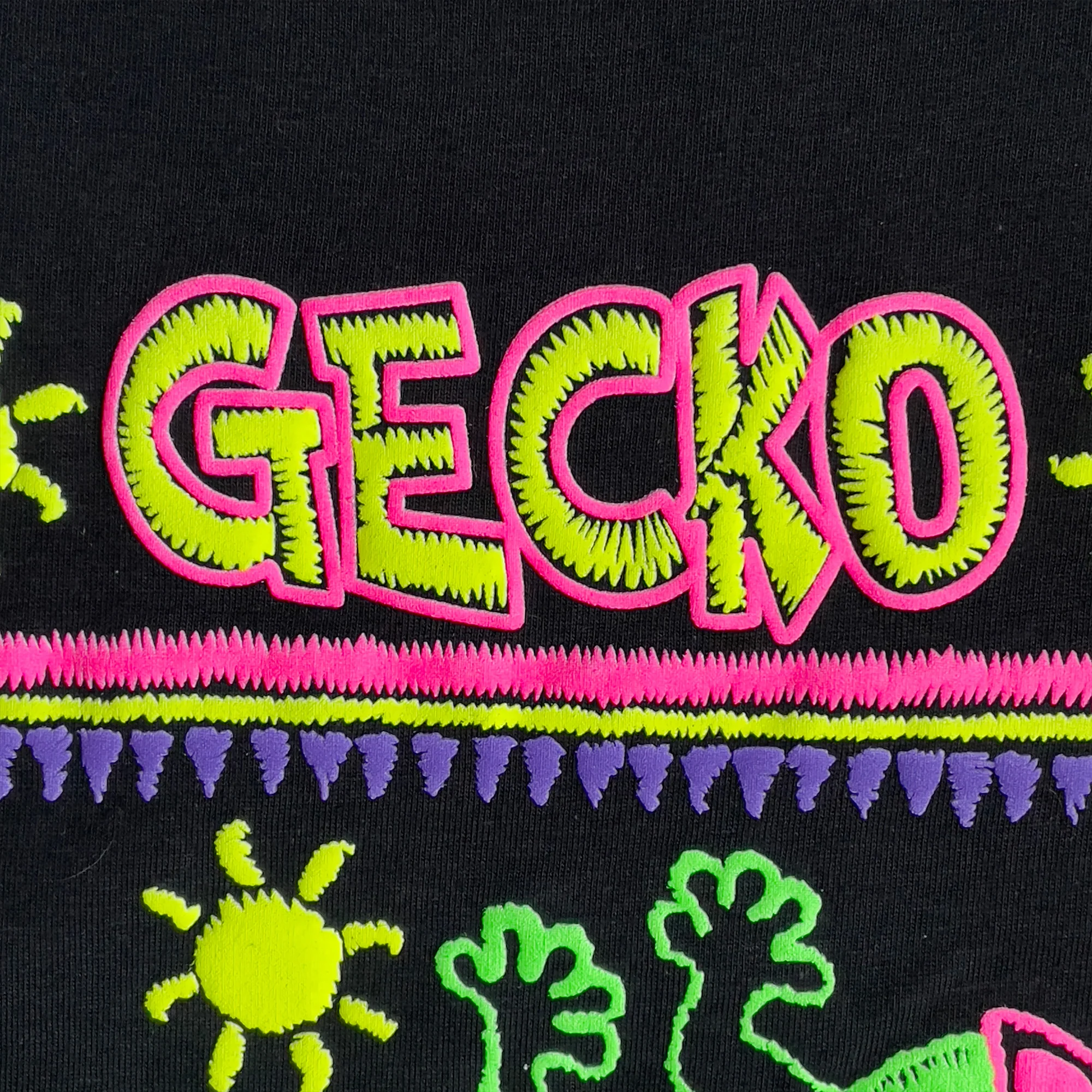 1987 Gecko Stitchwave Black Tee - Featured in Stranger Things Season 5! - Image 8