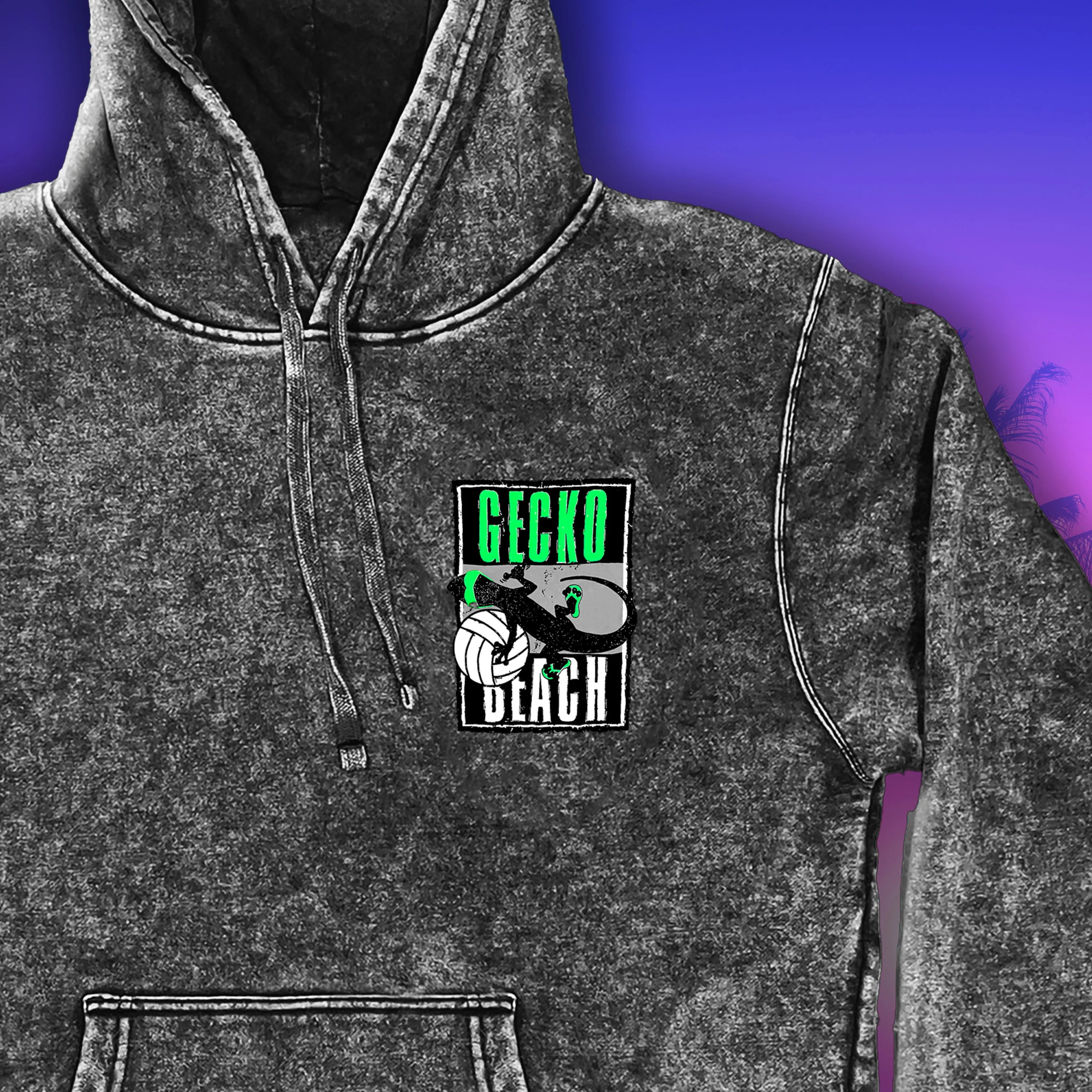 1989 Renegade Beach - Bootleg 4 Acid Wash Hoodie - Image 3
