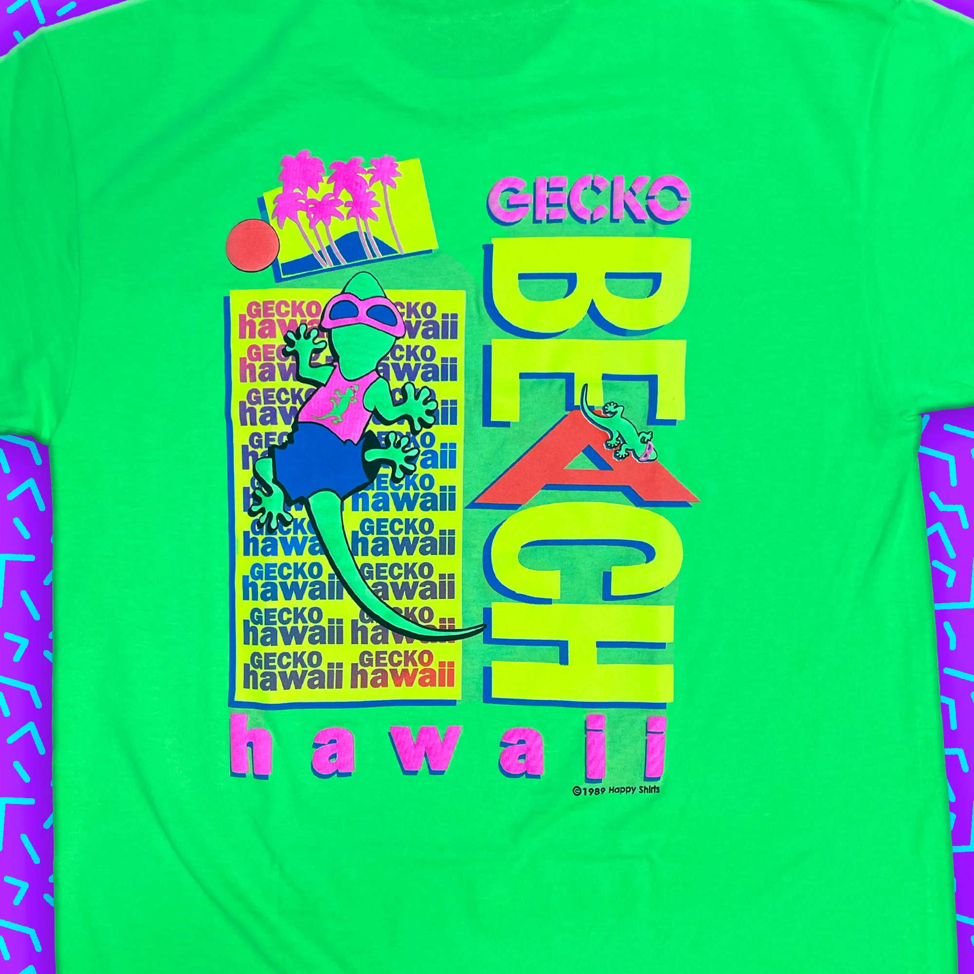 Bootleg Beach Postcard '89 - 1980's Neon Green - Image 5