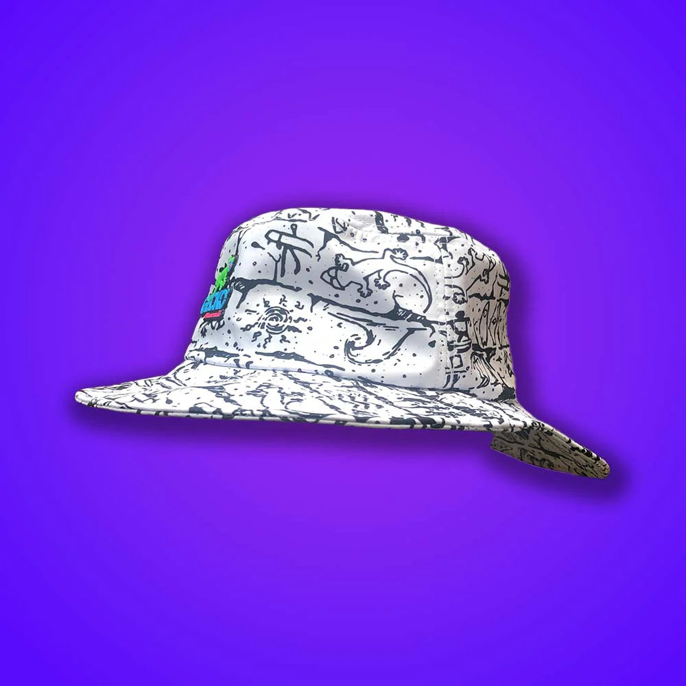 Gecko White Boonie / Wide Brimmed Bucket Hat - Image 3