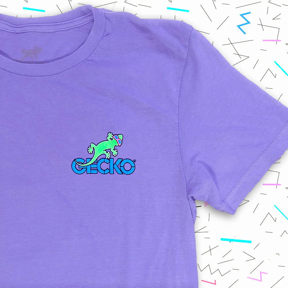 1989 Gecko Beach Patrol - Purple to Pink Hyper Tee - Image 4