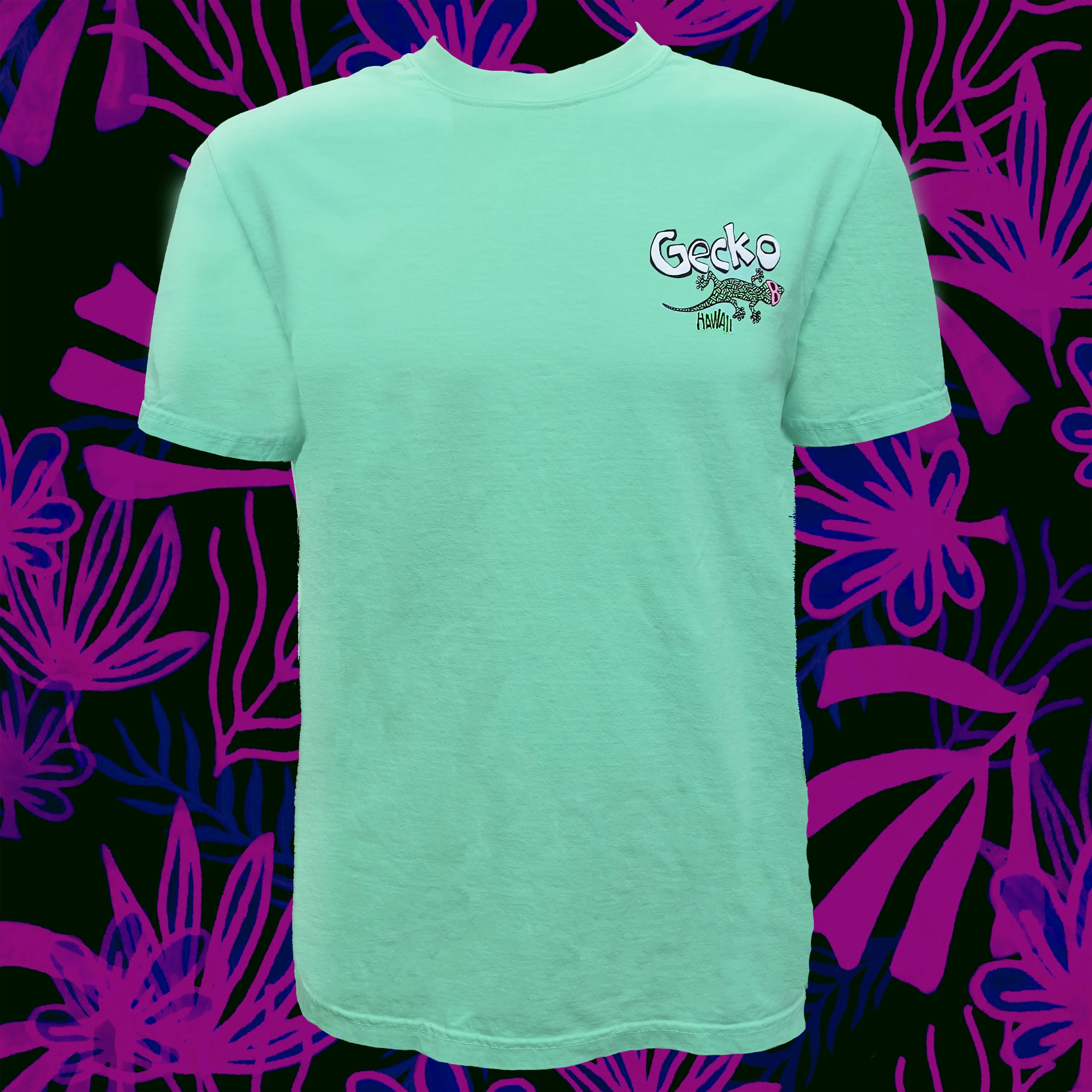 Gecko Hawaiian Islands - 1980's Mint Pigment Dyed Tee - Image 7