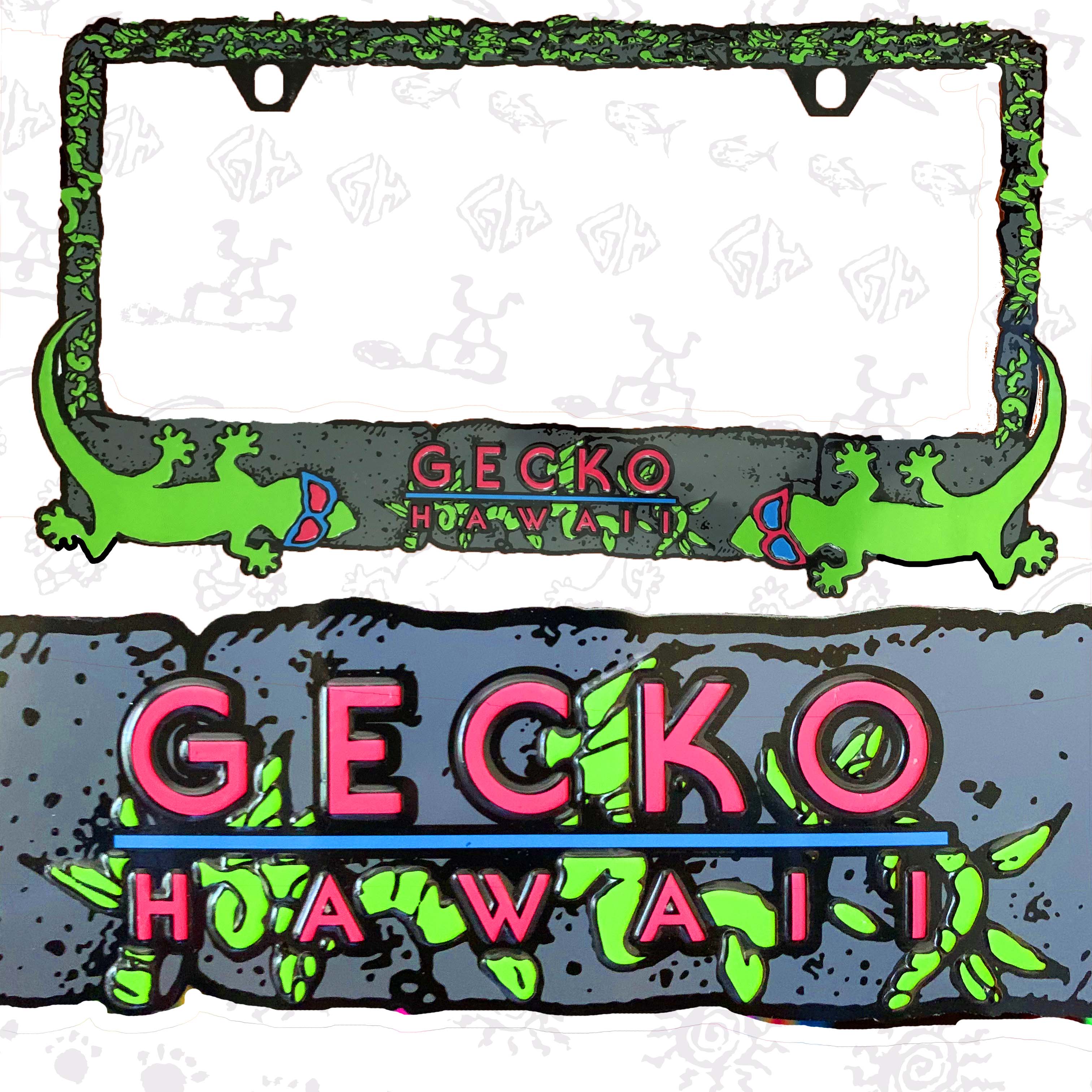 Gecko Hawaii Retro License Plate Cover - Image 2