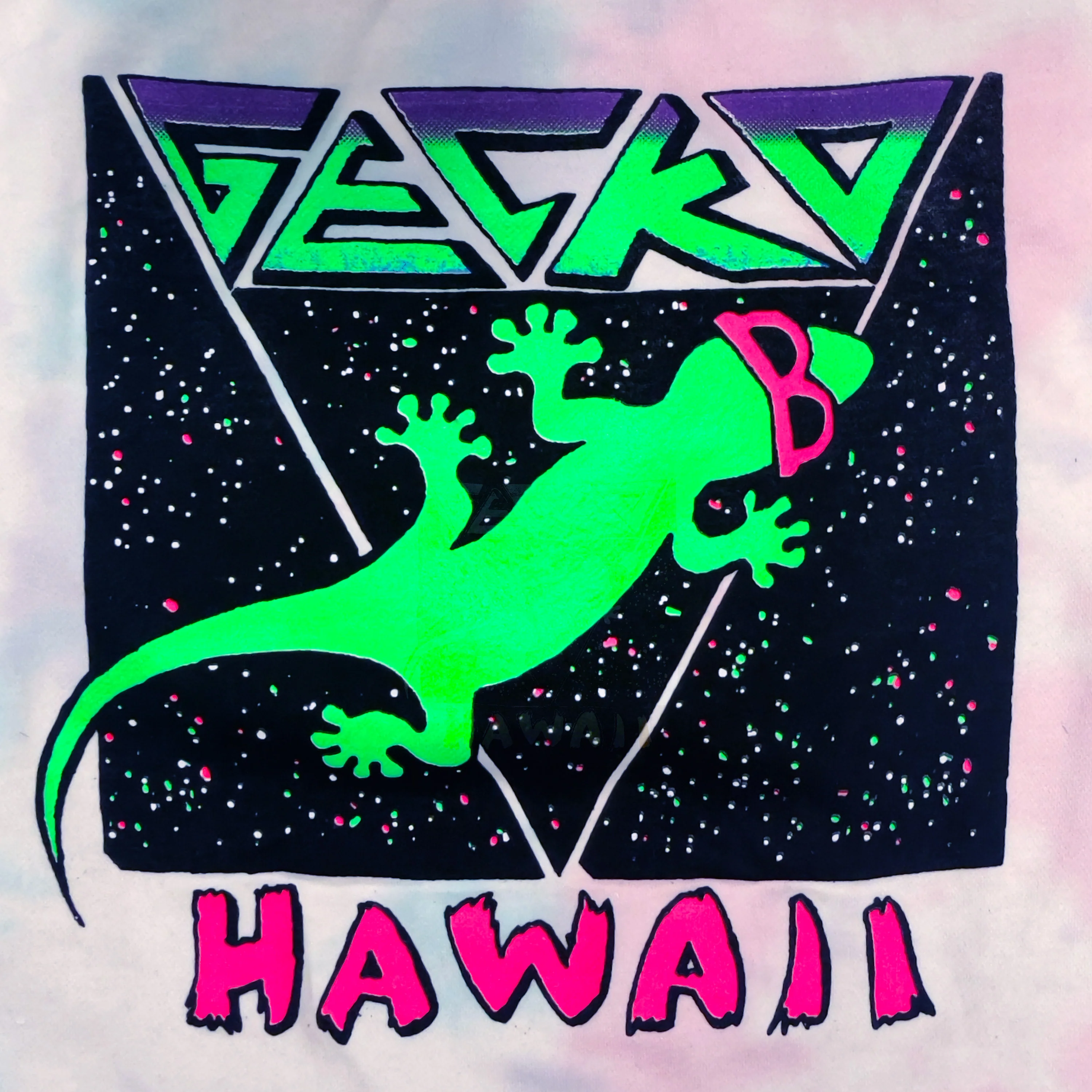 New Wave Space Gecko - Cotton Candy Hoodie - Image 3