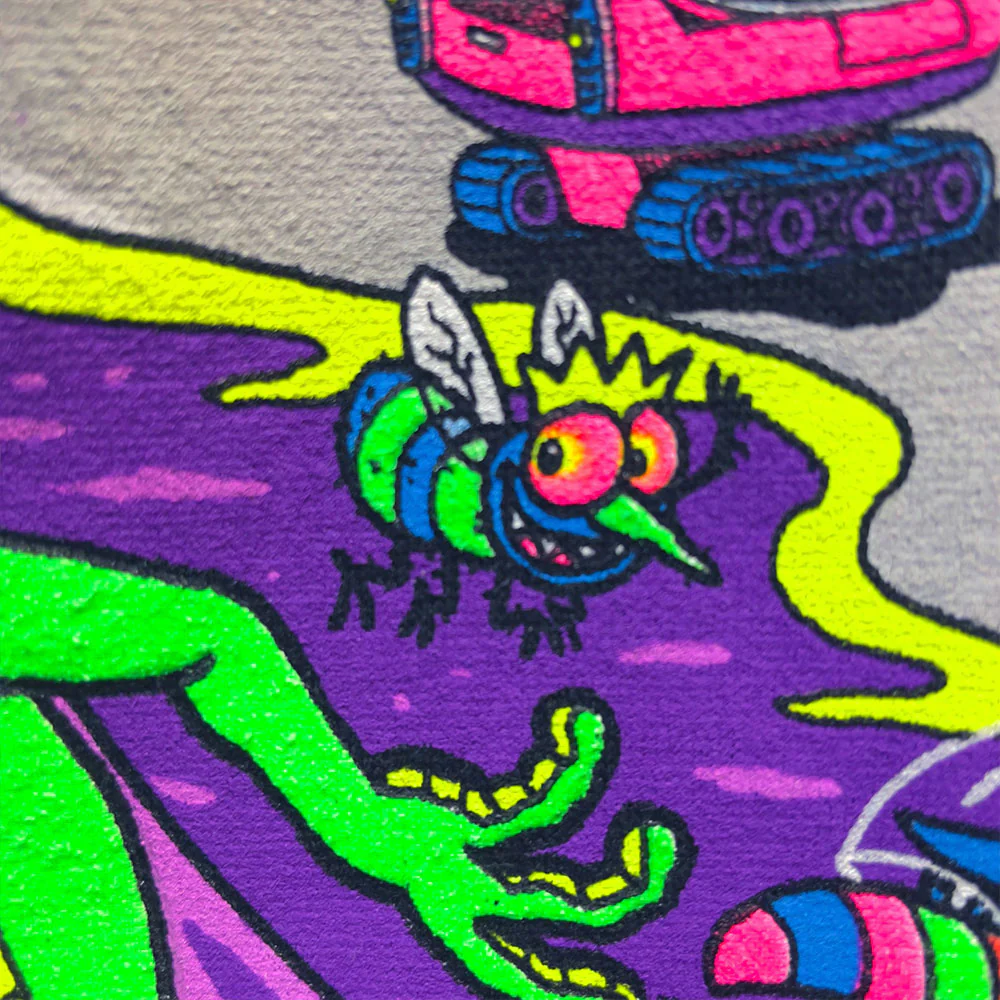 Gecko Space Tiki: 1980's Soft Blue Tee - Image 7