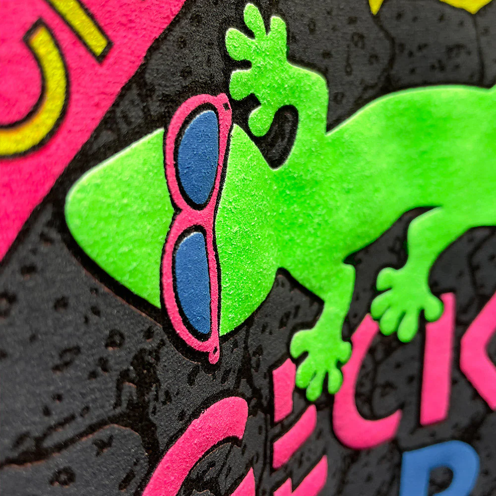 1988 Gecko Surf Wax - Purple to Pink HyperFlash Tee - Image 8