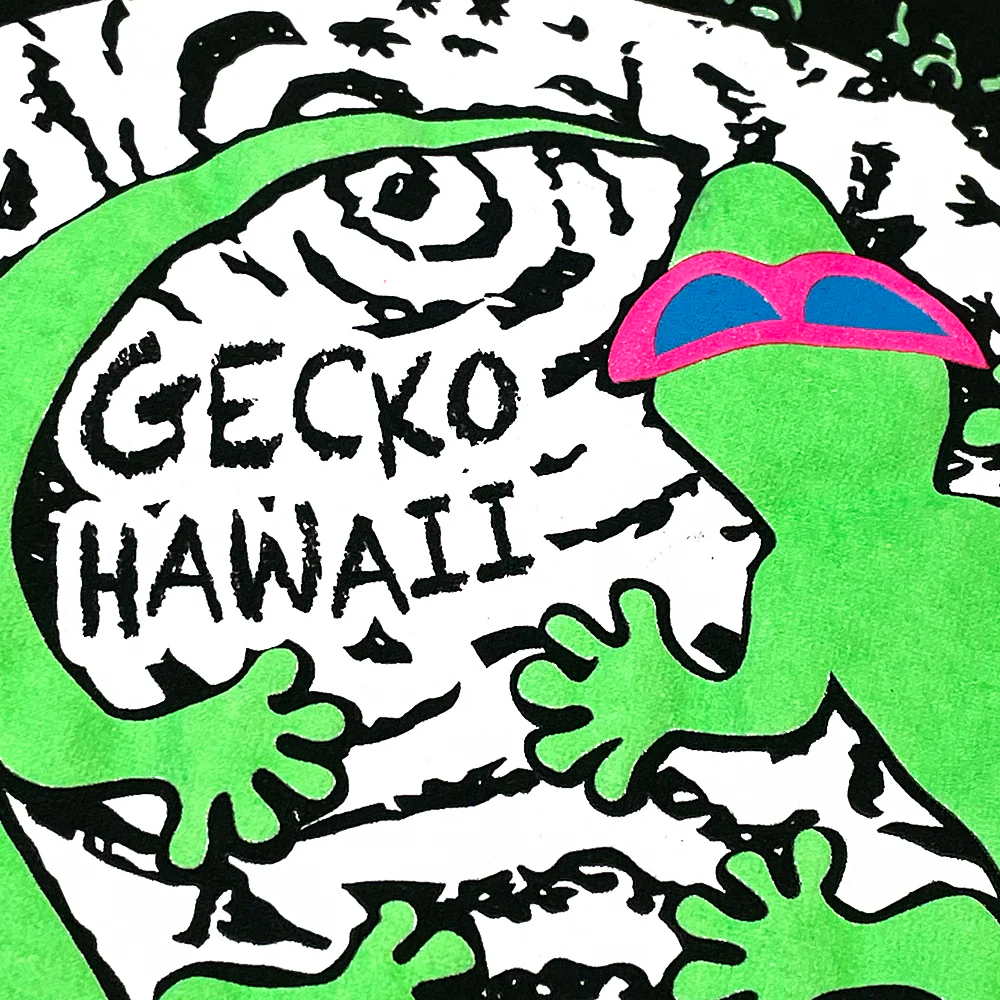 Gecko Swirl V2 - Black Cotton Tee - Image 4