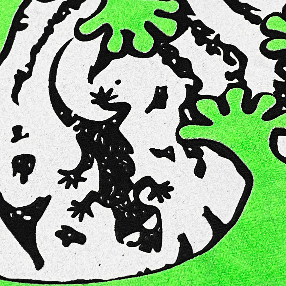 Gecko Swirl V2 - Black Cotton Tee - Image 7