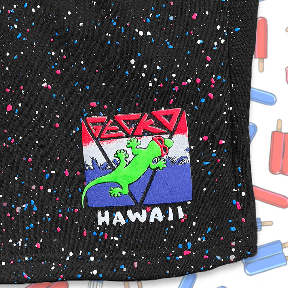 Gecko USA SPLATTER Glow In The Dark Black Shorts - Image 4