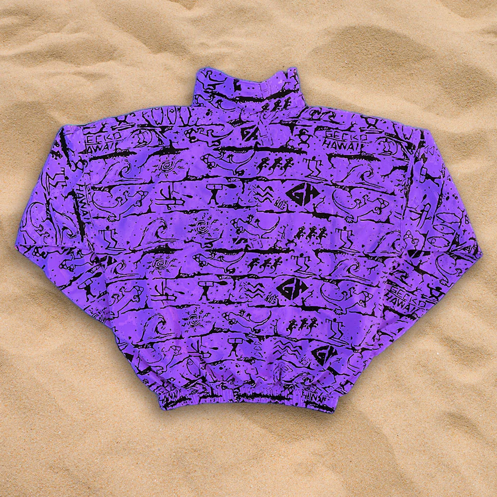 Iconic 1988 Gecko Wall Windbreaker - Deep Purple - Image 3