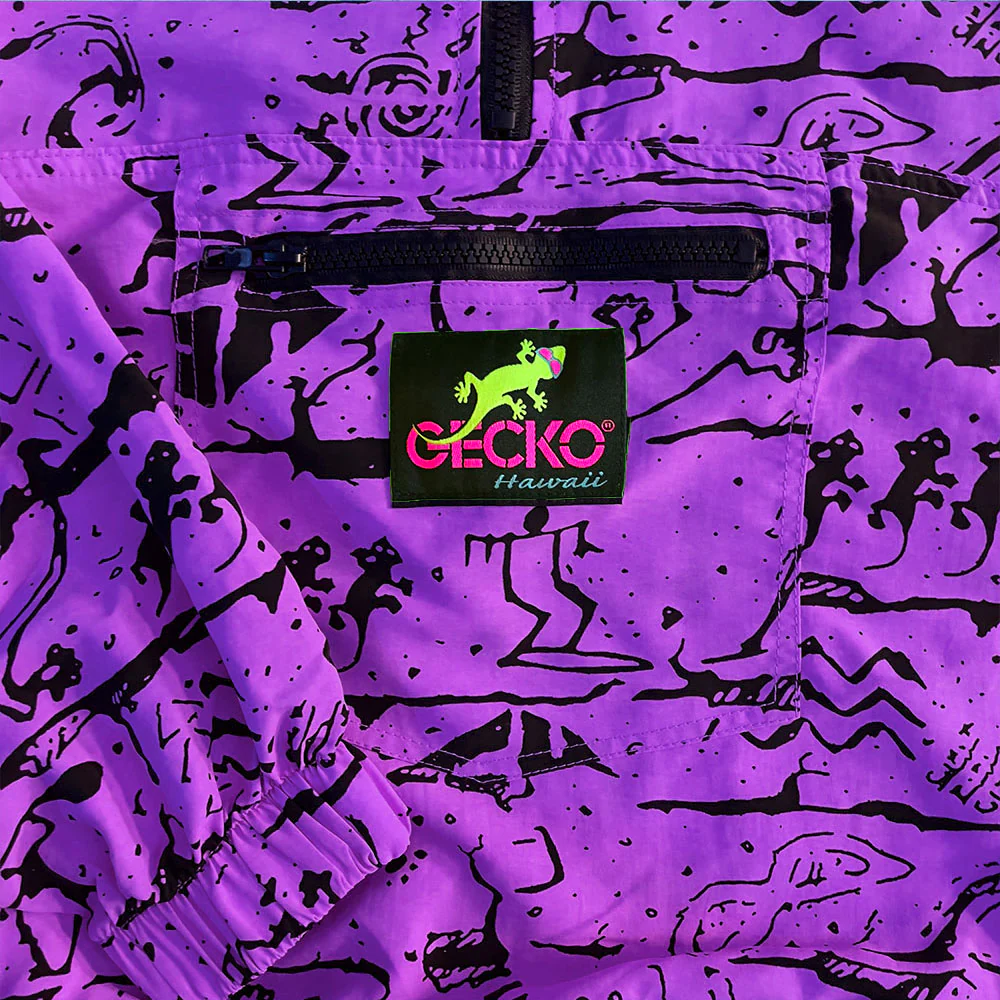 Iconic 1988 Gecko Wall Windbreaker - Deep Purple - Image 4