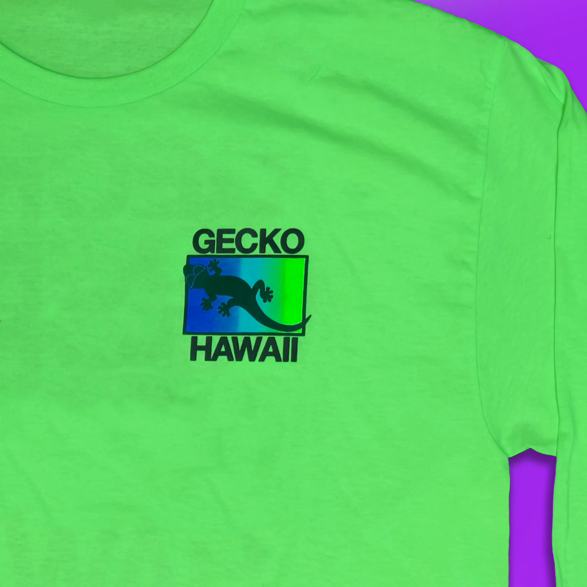 Neon Drift- Tidal Twist Neon Green Long Sleeve Tee - Image 4