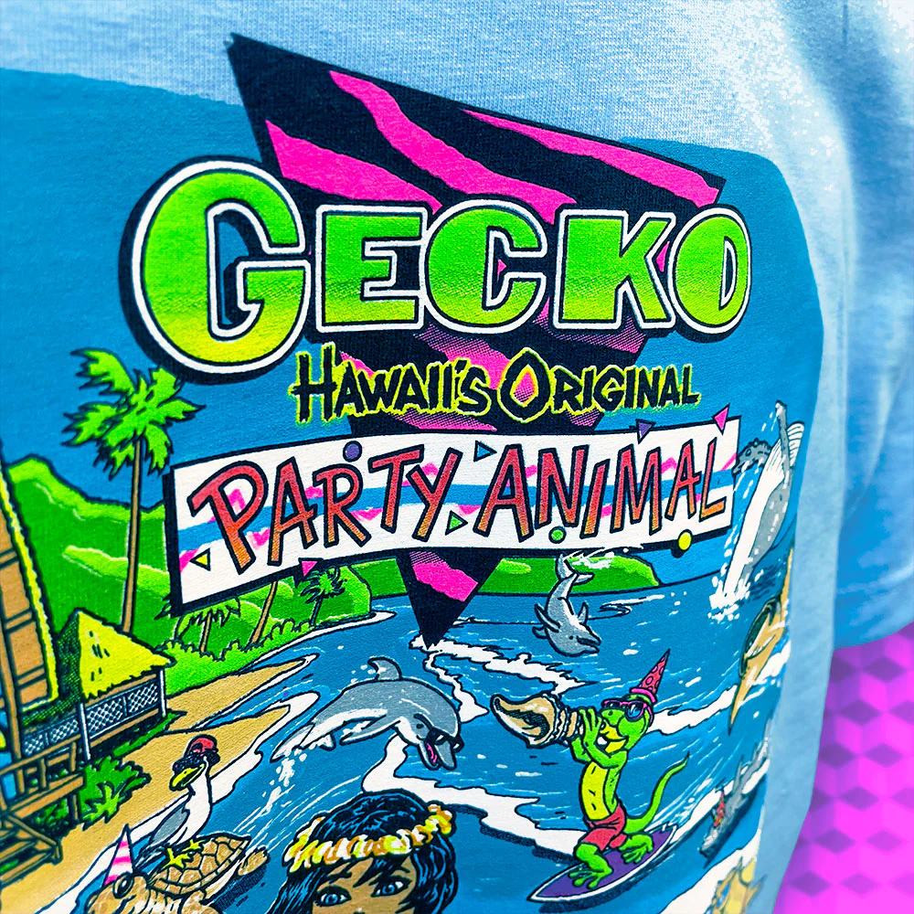 Original Party Animal: 1980's Soft Blue Tee - Image 3