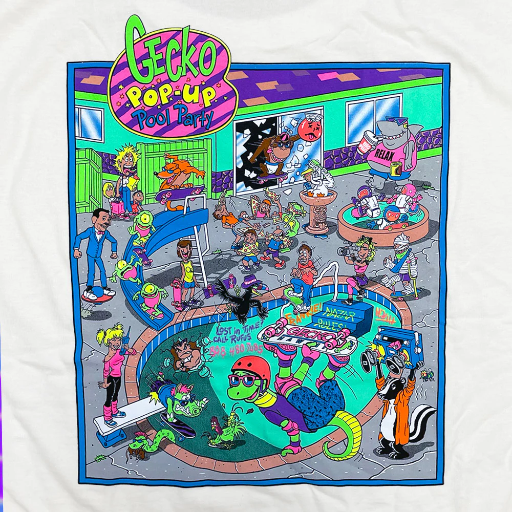 Pop-Up Pool Party Classic White Beefy Tee - Image 3