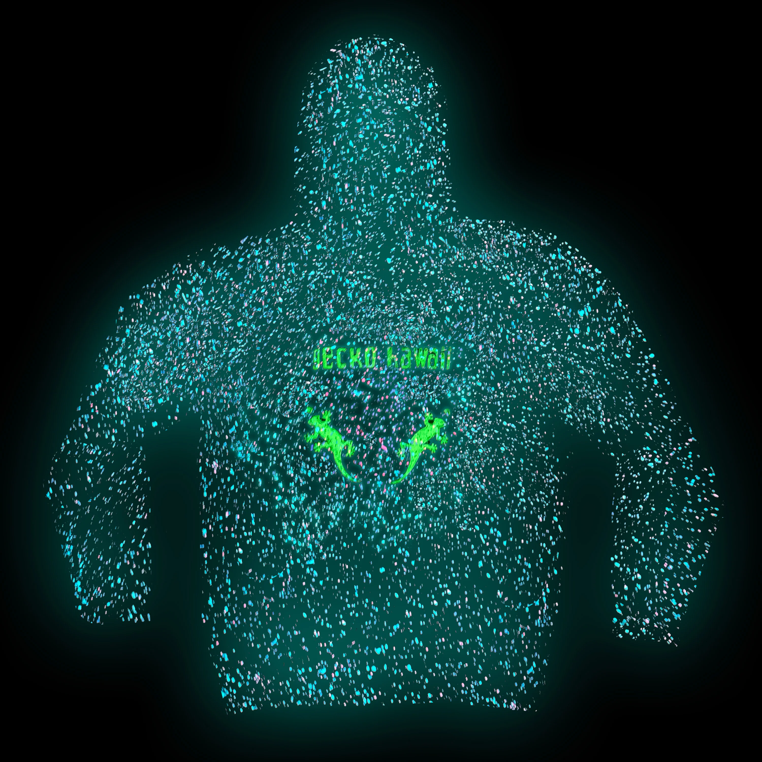 1992 Cosmic Aloha Glow In The Dark Splatter Zip Hoodie - Image 2